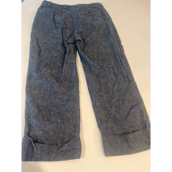 AGB Womens Embroidered Chambray Pants With Pockets & Cuffed Hem Size 8 Linen/Cot - Picture 7 of 8